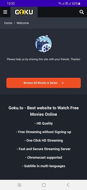 Goku.tu Movie App Screenshots